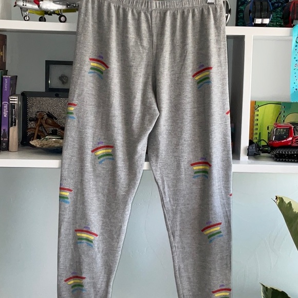 NWT Girls Lauren Moshi Grey Rainbow Stars Loungewear Sweat Pants, Size 12 - Picture 2 of 9